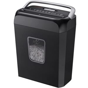 Paper Shredder for Home Use，Bonsaii 6 Sheet Cross Cut Paper and Credit Card Shredder for Home & Small Office Use，Home Shredder with Portable Handle Design & 13L Bin (JSC237-BUK-NEW)