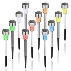 GIGALUMI Colour Changing Solar Garden Lights Stakes
