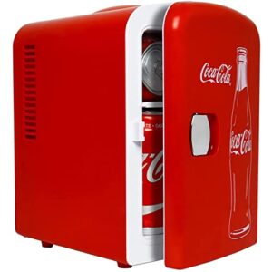 Coca Cola Mini Fridge 4 L/6 Can Portable Fridge/Mini Cooler Refrigerator for Food Beverages Drinks Skincare Snacks Home Bedroom Office Dorm Travel Car Boat
