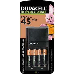 Duracell CEF27 45 minutes Battery Charger with 2 AA and 2 AAA