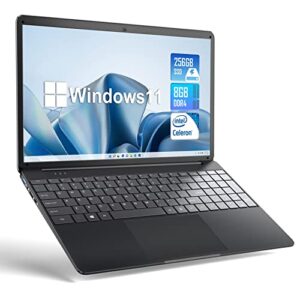 SGIN 15.6 Inch Laptop Windows 11 8GB RAM 256GB SSD Celeron N4020 Up to 2.8GHz