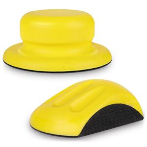 STEBRUAM 5 Inch Hook and Loop Hand Sanding Block Sanding Mouse Round Pad Hook Backing Plate for Sanders Polishers for Woodworking