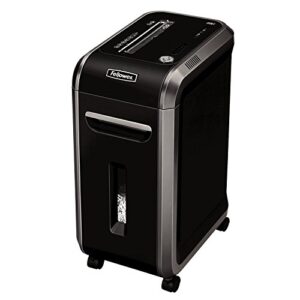 Fellowes 18 Sheet Paper Shredder for Office Use - 100% Jam Proof Cross Cut Shredder - 99Ci Shreds for 30 Minutes - Powershred Office Shredder with Large 34 Litre Pull-Out Bin - DIN Level P4 - Black
