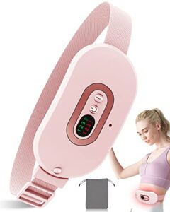 Menstrual Heating Pad Rechargeable-Portable Period Cramp Heat Pad with 3 Heat Levels and Vibration Massage Modes for Back and Stomach Pain Relief