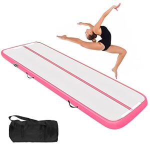 Tumbling Gymnastics Mat Inflatable 10cm Thick Air Floor Practice Gymnastics Workout Mat Practice for Home Use/Training/Cheer leading/Yoga/Water Fun No inflatable pump