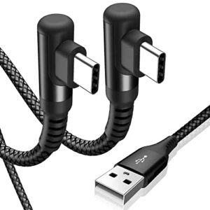 2-Pack 2M USB C Right Angle Samsung 90 Degree 3.1A Fast Charger Cable Braided Compatible for Flip/Fold z3 S10 S8 S20 S21 S22 A02s A03s A12/13 A21s/22/20 A32 A52s A70/72 Note 20/10
