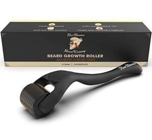Red-Blooded Beard Growth Roller | Stimulate Beard and Hair Growth | 540 0.5mm Titanium Needles | Derma Roller For Men | Matte Black Beard Roller | Microneedle Rolle