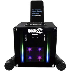 RockJam RJSC01-BK Singcube 5-Watt Rechargeable Bluetooth Karaoke Machine with Two Microphones