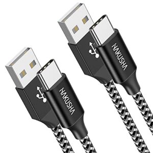 USB C Cable 2M/6.6FT 2Pack Type C Charger Fast Charging Nylon USB C Charger Cable Compatible for Samsung Galaxy Z Flip