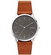 Skagen Men's Jorn Three-Hand, 41mm case size, stainless Steel Watch and leather strap