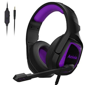 Anivia Gaming Headset P-S-4 Headset with Microphone PC Headphones with Noise Canceling Mic Surround Sound Soft Earmuffs for Xbox one PC Switch Computer Laptop Mac