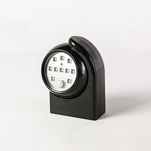 Outdoor Security Light - Motion Sensor - Battery Powered - PIR - 360 Degree by Festive Lights (2 x Black)