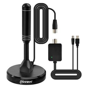 Chaowei Freeview Indoor/Outdoor Amplified TV Aerial 120 Miles with External Amplifier Signal Booster for 4K 1080P HDTV VHF/UHF Signals-Magnetic Base Antenna with 6.5ft Coax Cable