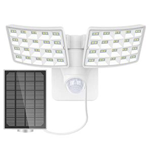 LUOWAN Solar Security Lights with Motion Sensor 1400LM Solar Lights Outdoor 5500K Solar LED Flood Lights IP65 Waterproof Solar Powered Light with 2 Adjustable Heads & 3 Intelligent Modes for Yard