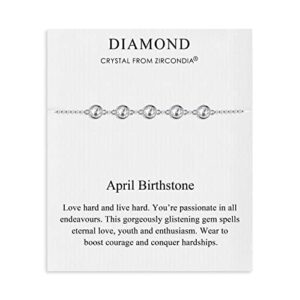 Philip Jones April Birthstone Bracelet Created with Diamond Zircondia® Crystals