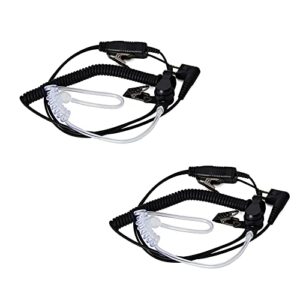 UAYESOK Security Earpiece 2 Pin Covert Air Acoustic Tube Radio Headset with PTT Mic for Motorola CP040 DP1400 GP68 GP88 GP300 CT150 Pro1150 Hyera Midland 2 Way Radio(Pack of 2)