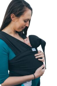 Baby Wrap Sling Organic Stretchy Premium Carrier | UK/EU Safety Tested | Made in UK by Joy and Joe | Suitable from Birth to 16Kg | with Hat