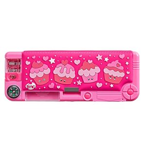 Tinc Mallo Character Pop Out Pencil Case Pink | Pop Out Compartment with Push Button | Includes Pencil with Eraser Topper