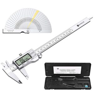 Neoteck 200mm/8 inch Digital Vernier Caliper and Feeler Gauge Set Stainless Steel Electronic Caliper Fractions/Inch/Metric Conversion Measuring Tool