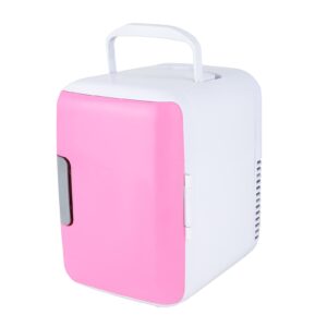 Youyijia 4L Mini Car Refrigerator Portable Freezer Warmer Cooler Mini Dormitory Refrigerator for Camping Travel Home Fridge Pink