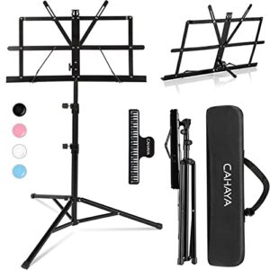 CAHAYA Sheet Music Stand Metal Portable with Carrying Bag