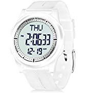 WIFORT Men Digital Watch Ultra-Thin and Wide-Angle Display, 5ATM Swimming Waterproof, Countdown D...