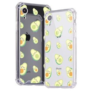 Idocolors For iPhone Xs/X Cases Clear Face Avocado Design