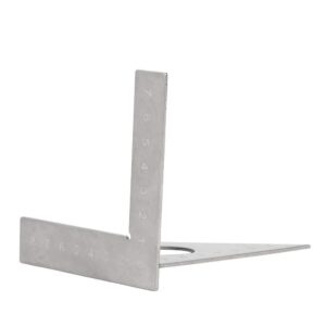 Fafeicy 45° 90° Silver Square Layout Triangular Ruler Stainless Steel Woodworking Measuring Tool