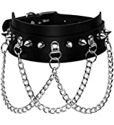 MILAKOO Leather Choker Collar for Women, Black PU Leather Choker Necklace