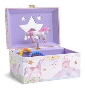 Jewelkeeper Girl's Musical Jewellery Storage Box with Spinning Unicorn