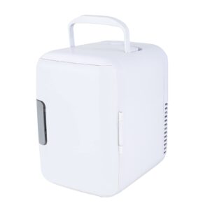 Youyijia 4L Mini Car Refrigerator Portable Freezer Warmer Cooler Mini Dormitory Refrigerator for Camping Travel Home Fridge White