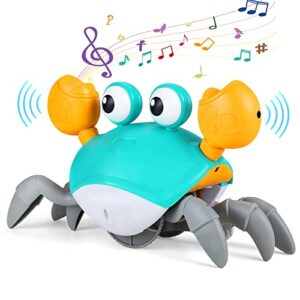 Crawling Crab Baby Toys Crab Toy With Music and Light Interactive Walking Sensory Toys with Automatically Avoid Obstacles Function Musical Toys for Kids Toddle