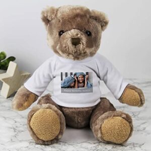 BGExpress Personalised Photo Message Teddy Bear - Cuddly Bear - Personalised New Baby Gifts