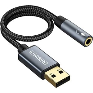 KiwiBird USB to 3.5mm Jack Audio Adapter