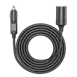 Car Charger Extension 5M Cable-Extra Long Cable 5.0 Metre with Female Inline Socket Connector Suitable to Power Tyre Inflators Vacuum Cleaners and Other Portable Equipment Durable Power Supply Lead