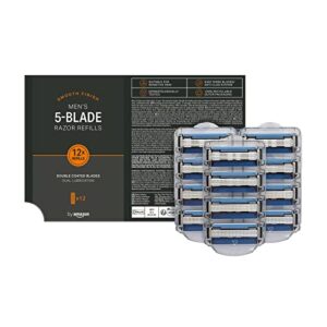 by Amazon 12 Replacement 5-Blade Cartridges For Man (Previously Solimo brand)