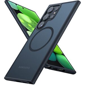 TORRAS Magnetic Samsung S23 Ultra Case for Magsafe - [2023 SGS Military Shockproof] [20W Magnetic] Samsung Galaxy S23 Ultra Case Magnetic Translucent Slim Samsung S23 Ultra Phone Case 5G Cover Black