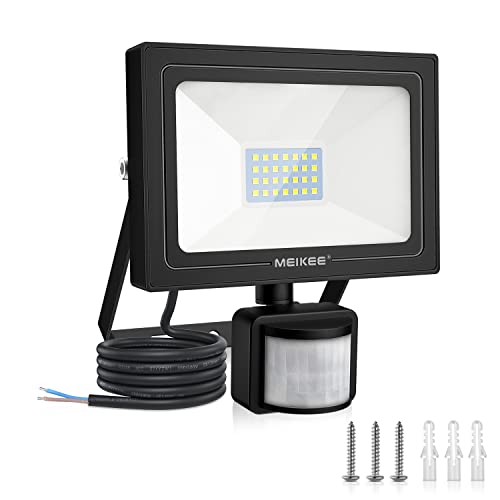 MEIKEE Security Lights with Motion Sensor 25W PIR Light Super Bright 2100 Lumen LED Sensor Flood Lights Outdoor IP66 Waterproof Daylight White Wall Light Perfect for Garage Garden Forecourt Hallway            [Energy Class F]