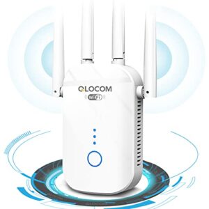 QLOCOM 2023 Newest WiFi Extender Booster Blazing-Fast 1200Mbps WiFi Booster Range Extender Dual Band 5GHz & 2.4GHz Wireless Signal Booster/Hotspot with Wider Coverage