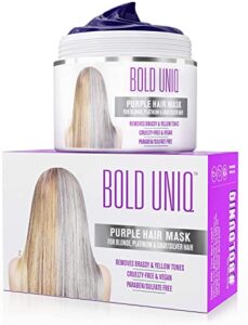 Bold Uniq Purple Hair Mask - 200ml Hair Toner Colour Treatment to Remove Yellow Tones