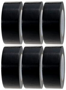 Black Duct Tape | 6 Rolls of 48mm x 45m Gaffer Tape | Water Resistant Heavy Duty Duct Tape | Adhesive Tape Multi-Use for Indoor/Outdoor | Strong Adhesive Tape by Crimson Starfish