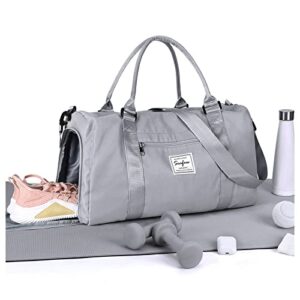 Gym Bag Womens Mens with Shoes Compartment and Wet Pocket