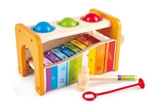 Hape Pound & Tap Bench with Slide-Out Xylophone by Hape | Award-Winning Durable Wooden Musical Pounding Toy for Toddlers