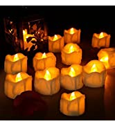 LED Candle Lights,12-Pack Realistic Flickering Flameless Candles Warm Yellow Battery Operated LED...