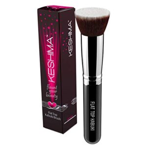 Flat Top Kabuki Foundation Brush By KESHIMA - Premium Makeup Brush for Liquid