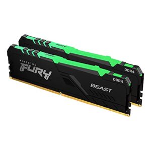 Kingston FURY Beast RGB 16GB (2x8GB) 3200MHz DDR4 CL16 Desktop Memory Kit of 2 KF432C16BBAK2/16