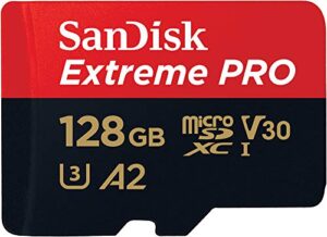 SanDisk 128GB Extreme PRO microSDXC card + SD adapter + RescuePRO Deluxe