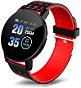Fitness Tracker Watch for Women Men, 1.3 In Color Round Activity Trackers Watch, IP67 Waterproof ...