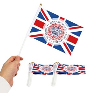 Mayoii 10 Pcs Union Jack Flags on Sticks