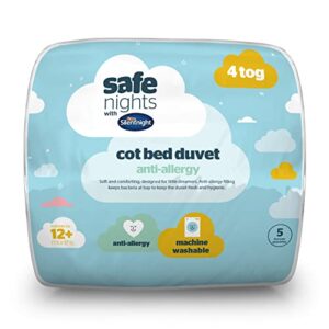 Silentnight Safe Nights Cot Bed Duvet 4 Tog – Anti Allergy Lightweight Soft Snug Nursery Quilt for Children